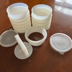 VINTAGE TUPPERWARE Burger Press 11 Storage containers 2 Lids 15 pcs